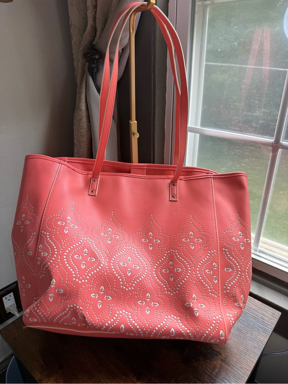 NWOT Vera Bradley Coral Pink Studded Tote